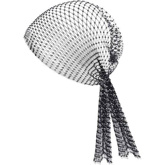 Rhinestone Mesh Headband Head Wrap Head Scarf Hair Scarf Turban Festivals Raves - Picture 7 of 7